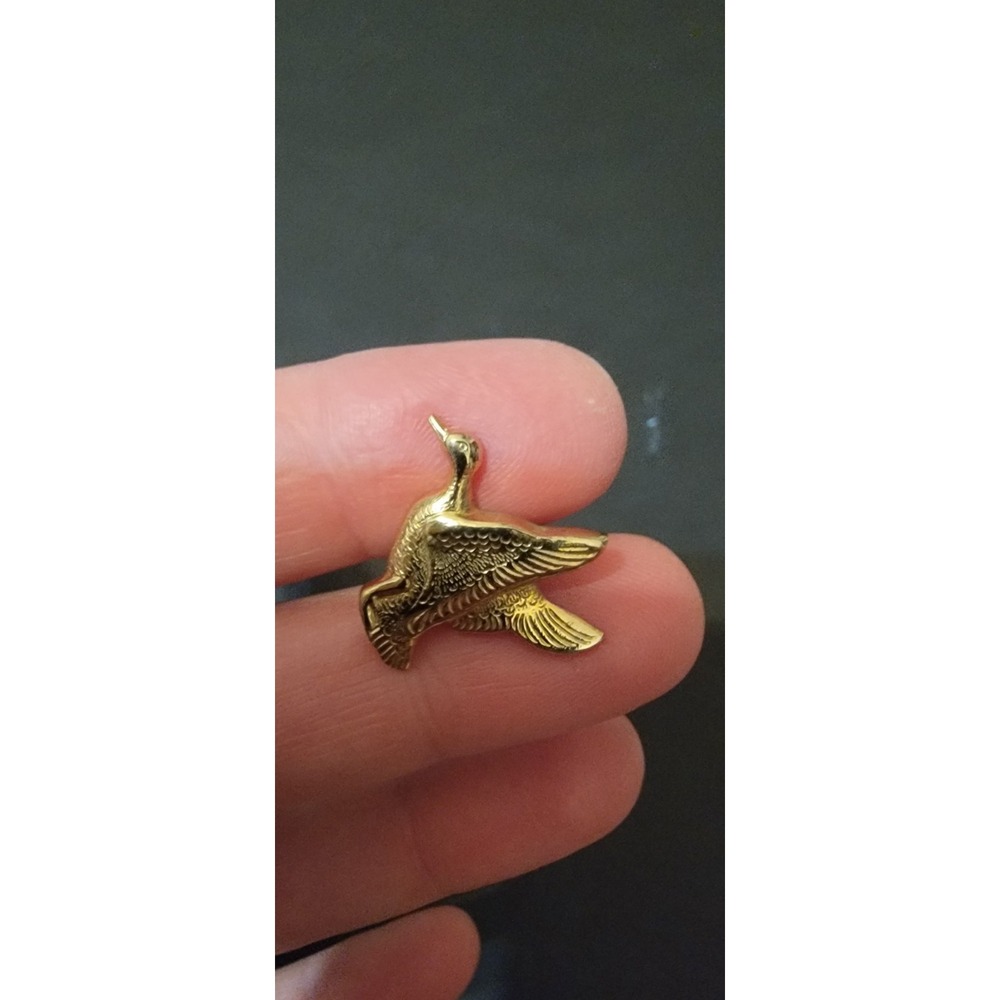 Single Vintage Gold Tone Duck Cuff Link